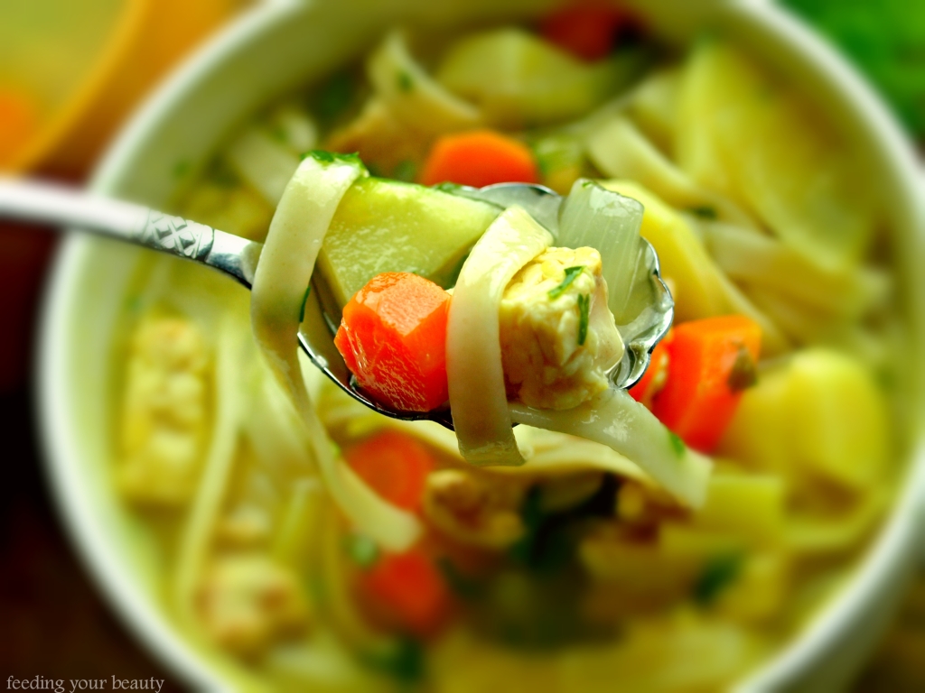 No-Chicken Veggie Noodle Soup (vegan,gluten free) - Feed ...